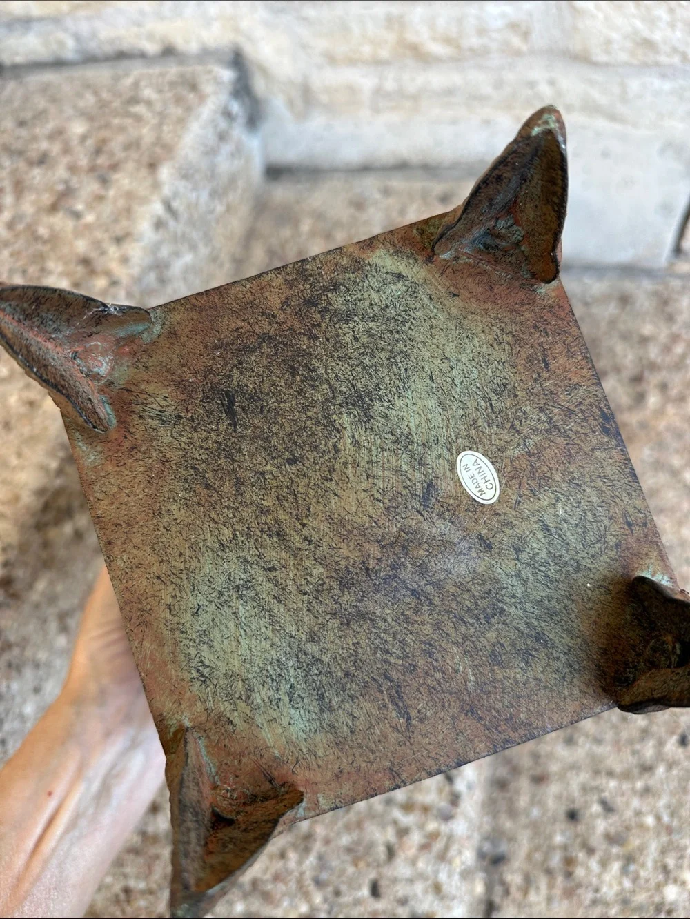 Decorative Brown Metal Planter with Leaf Motif